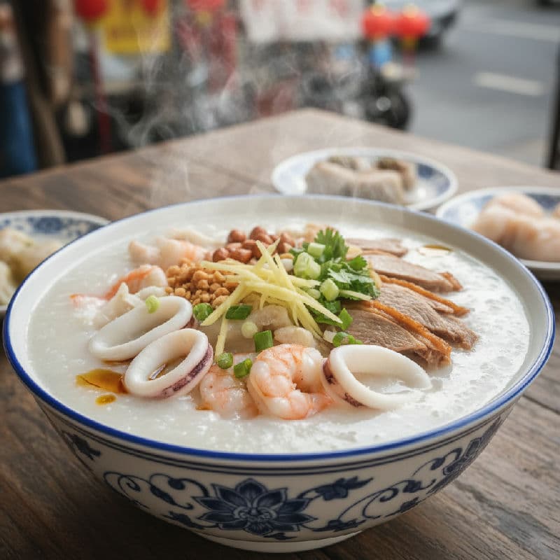 Sampan Style Congee with Seafood