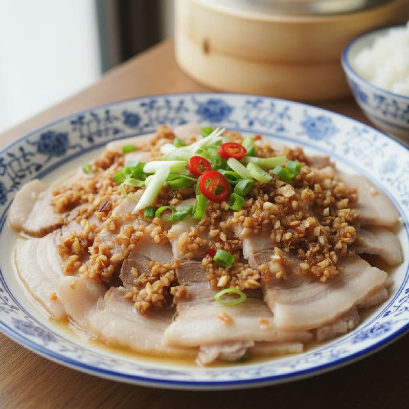 Steamed Pork Belly with Salted Radish and Garlic